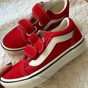 Vans Kids Red and White Sneakers